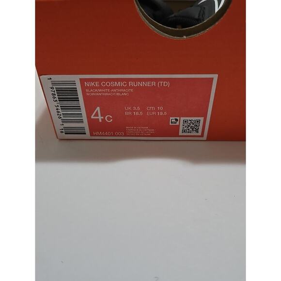 Nike Cosmic Runner TD (toddler ) HM4401 black and white sneaker NIB sz 4C - Picture 11 of 13